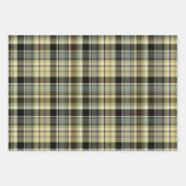 黄褐色のタータンチェック格子状。 ラッピングペーパーシート (正面)
