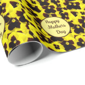 黄褐色のパンジーが母親の日 ラッピングペーパー (ロールコーナー)