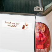 黄褐色のフクロウの芸術私は飛べることを望む! バンパーステッカー (トラック上)