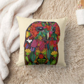 黄褐色のフクロウクリーム クッション (ブランケット)