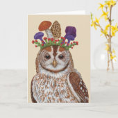 黄褐色のフクロウ/菌類カードについて カード (黄色い花)