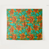 黄褐色の乾燥した花 タペストリー (正面(横))