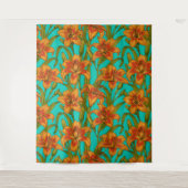 黄褐色の乾燥した花 タペストリー (正面)