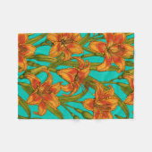 黄褐色の乾燥した花 フリースブランケット (正面(横))