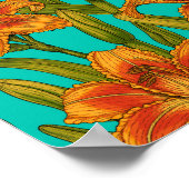 黄褐色の乾燥した花 ポスター (角)