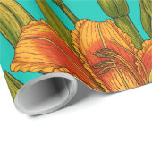 黄褐色の乾燥した花 ラッピングペーパー (ロールコーナー)