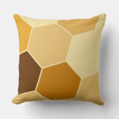 黄褐色の六角パターン クッション (正面)