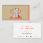 黄褐色の害虫駆除剤サービス 名刺 (正面/裏面)