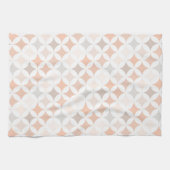 黄褐色の幾何学的ダイヤモンド円 キッチンタオル (横)