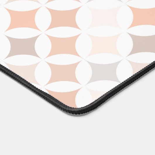 黄褐色の幾何学的ダイヤモンド円 デスクマット (コーナー)