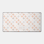 黄褐色の幾何学的ダイヤモンド円 デスクマット (正面)