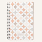 黄褐色の幾何学的ダイヤモンド円 ノートブック (正面)