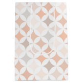 黄褐色の幾何学的ダイヤモンド円 ミディアムペーパーバッグ (裏面)