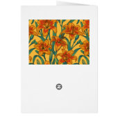 黄褐色の白蓮の花、青と黄色 (裏面)