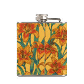 黄褐色の白蓮の花、青と黄色 フラスク (裏面)