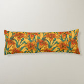 黄褐色の白蓮の花、青と黄色 ボディピロー (裏面)