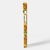 黄褐色の白蓮の花、青と黄色 Case-Mate iPhoneケース (裏面 / 左)