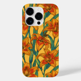 黄褐色の白蓮の花、青と黄色 Case-Mate iPhone 14 PROケース