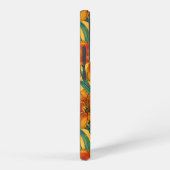 黄褐色の白蓮の花、青と黄色 SAMSUNG GALAXYケース (右側面)