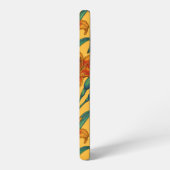 黄褐色の白蓮の花、青と黄色 SAMSUNG GALAXYケース (左側面)