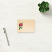 黄褐色の背景に赤いバラのイラストレーション ポストイット (オフィス)