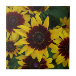 黄褐色の花タイル タイル