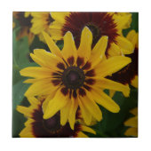 黄褐色の花タイル タイル (正面)