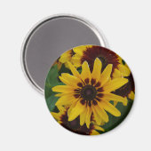 黄褐色の花マグネット マグネット (正面/裏面)