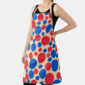 黄褐色の赤と青の点 エプロン (インサイチュ)