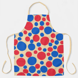 黄褐色の赤と青の点 エプロン