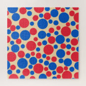 黄褐色の赤と青の点 ジグソーパズル (横)