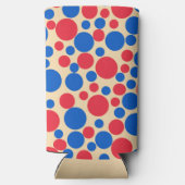 黄褐色の赤と青の点 スリム缶クーラー (裏面)