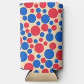 黄褐色の赤と青の点 スリム缶クーラー (正面)