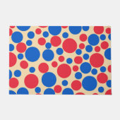黄褐色の赤と青の点 ドアマット (正面)