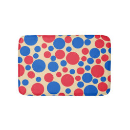 黄褐色の赤と青の点 バスマット
