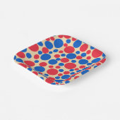 黄褐色の赤と青の点 ペーパープレート (傾斜あり)