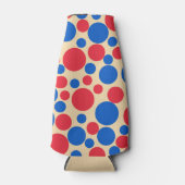 黄褐色の赤と青の点 ボトルクーラー (正面)