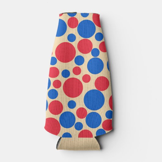 黄褐色の赤と青の点 ボトルクーラー (正面)