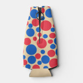 黄褐色の赤と青の点 ボトルクーラー (裏面)
