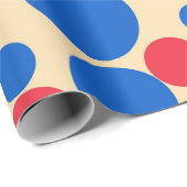 黄褐色の赤と青の点 ラッピングペーパー (ロールコーナー)