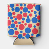 黄褐色の赤と青の点 缶クーラー (正面)
