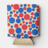 黄褐色の赤と青の点 缶クーラー (裏面)