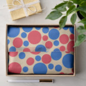 黄褐色の赤と青の点 薄葉紙 (ギフト)