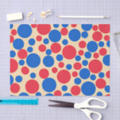 黄褐色の赤と青の点 薄葉紙 (クラフト)