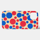 黄褐色の赤と青の点 Case-Mate iPhoneケース (裏面 (横))