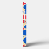 黄褐色の赤と青の点 Case-Mate iPhoneケース (裏面 / 左)