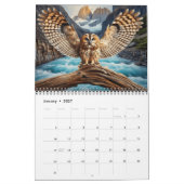 黄褐色の魚ふくろう20XXの年 カレンダー (1月 2027)