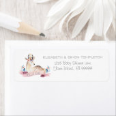 黄褐色の鹿それは女の子の赤ちゃんのシャワーのアドレスである ラベル (インサイチュ)