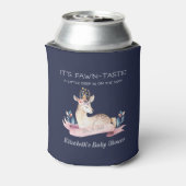 黄褐色の鹿女の子の赤ちゃんシャワーの好意 缶クーラー (缶裏面)