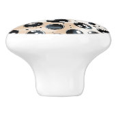 黄褐色の黒点と点 セラミックノブ (側面)